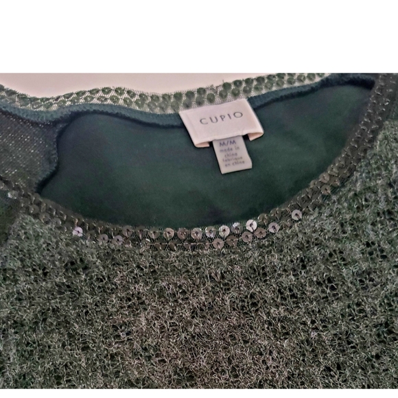 Cupio sweater sequin size trim neckline  med - Picture 3 of 7